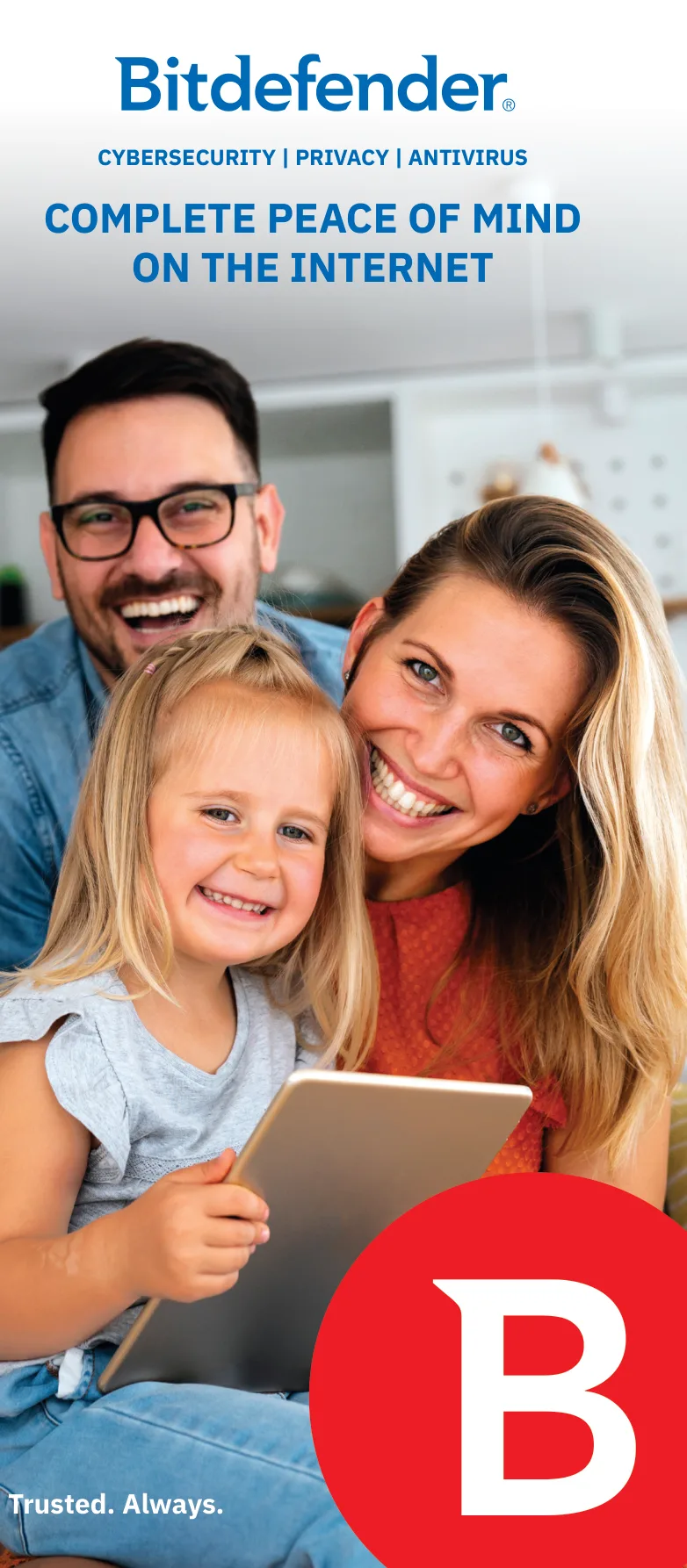 Family using protected devices during a one-year antivirus trial